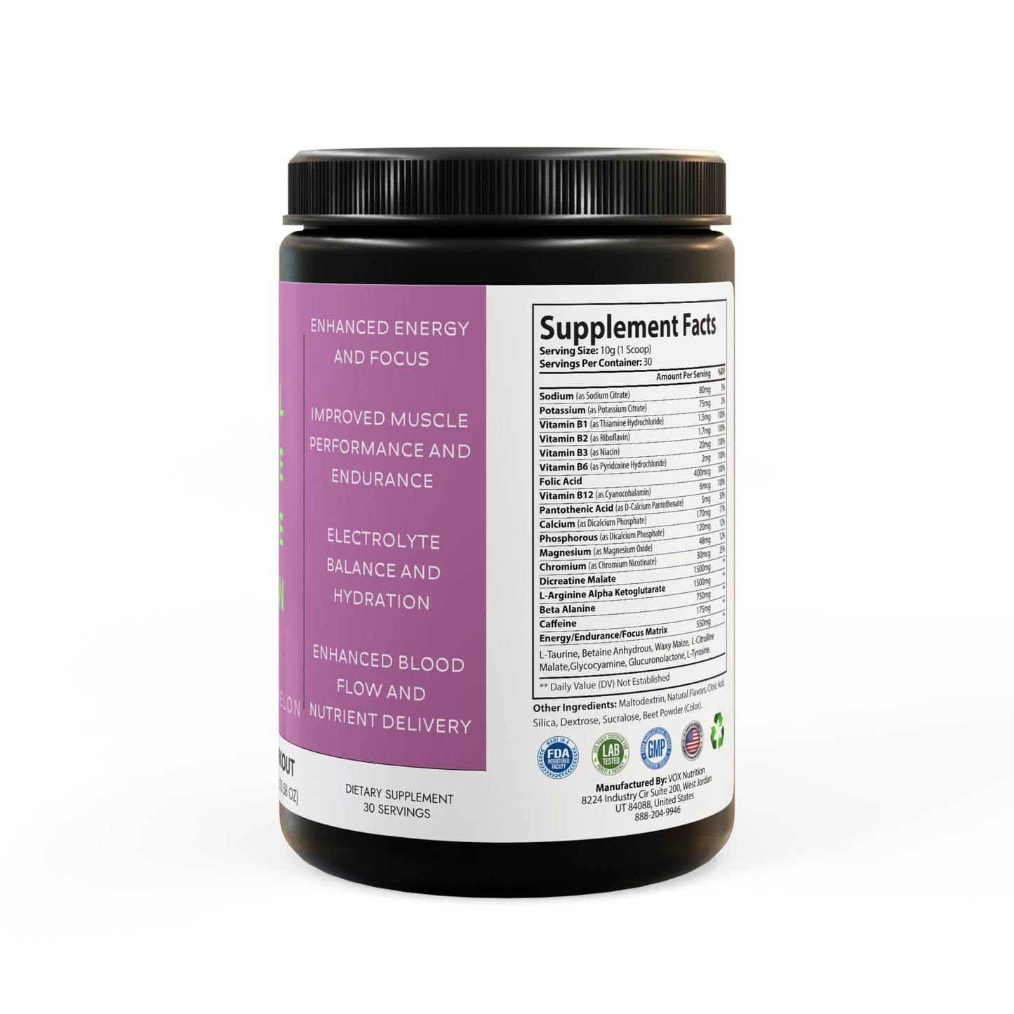 Kaleenhealth Pre-Workout Supplement, Watermelon